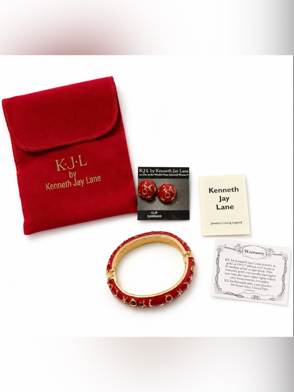 KJL Kenneth Jay Lane Enamel Bangle Bracelet Moon Stars Sun Constellation Set HP